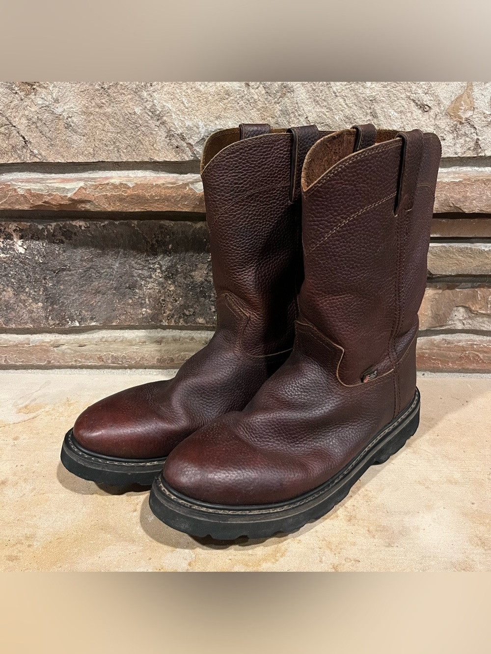 Justin Boots Dark Brown Pull-On Western Boots